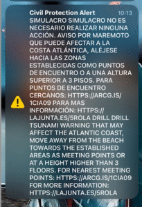 Tsunami warning alert for Cadiz province