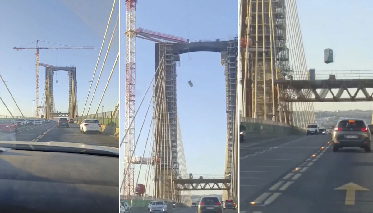Shocking Video: Portable Toilet Falls 30 Metres Onto Busy Seville Motorway