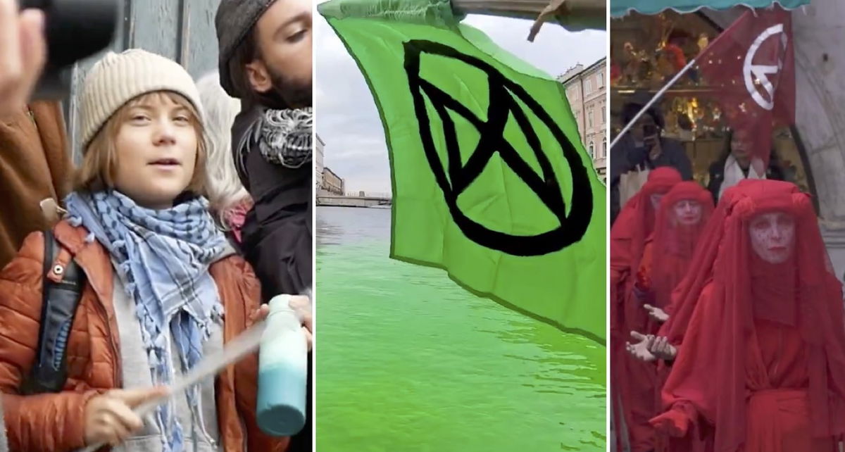 Greta Thunberg Protests Cop30 In Brazil By Throwing Green Dye In Venice’s Grand Canal