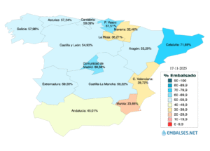 Map of reservoir capacity successful Spain