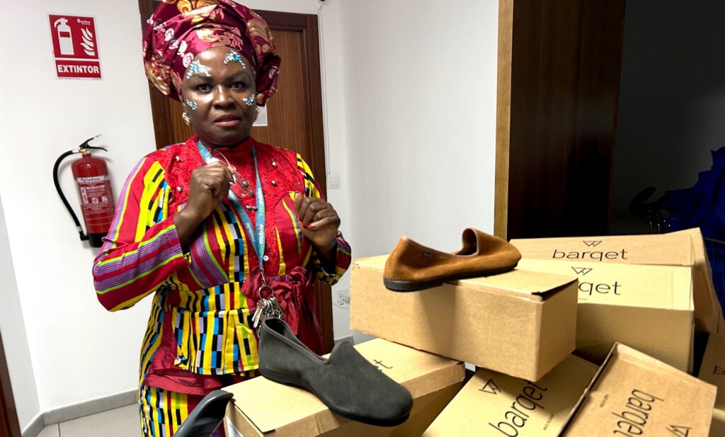 Donation of shoes for the homeless.