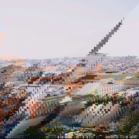 landscape view of Malaga city, spain