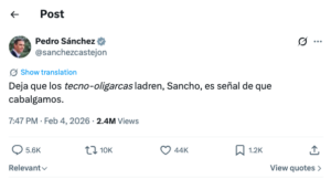 Publicación de Pedro Sánchez en Twitter