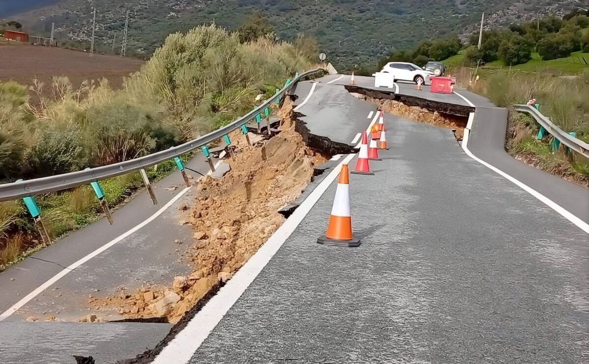 Roads Destroyed & Left Impassable In Storm Marta’s Wake In Andalucia